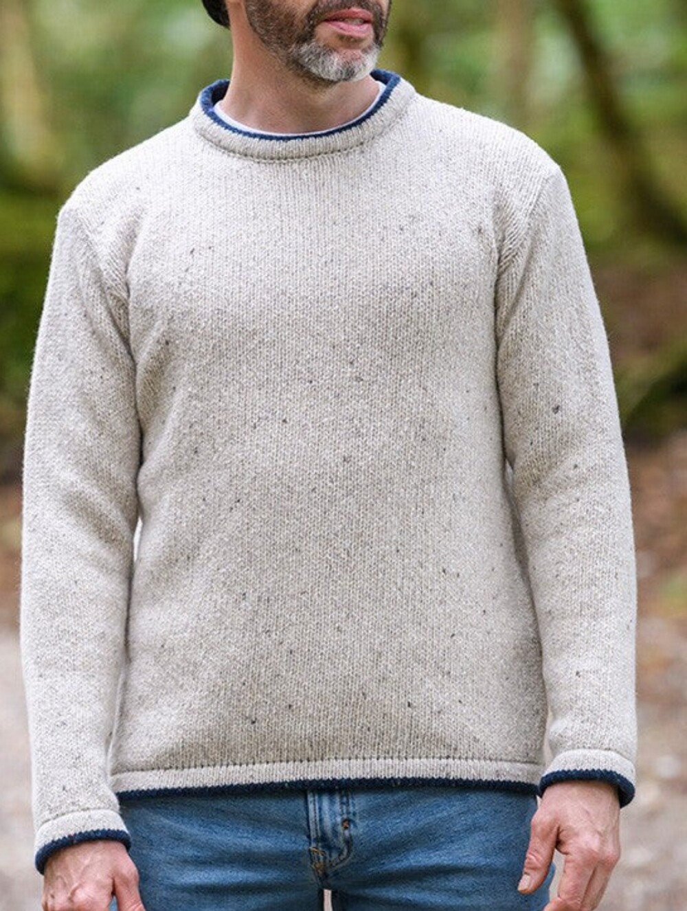 Aran Sweater Market Ireland Fisherman Pullover Oat Beige Grey Wool Cashmere XL